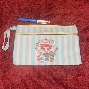 Frida Kahlo Striped Clutch